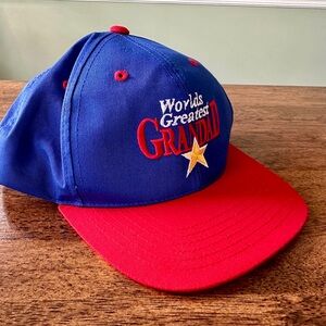 Vintage (90s?) Signatures SnapBack Adult Hat ‘World’s Greatest Grandad’ (Blue Re